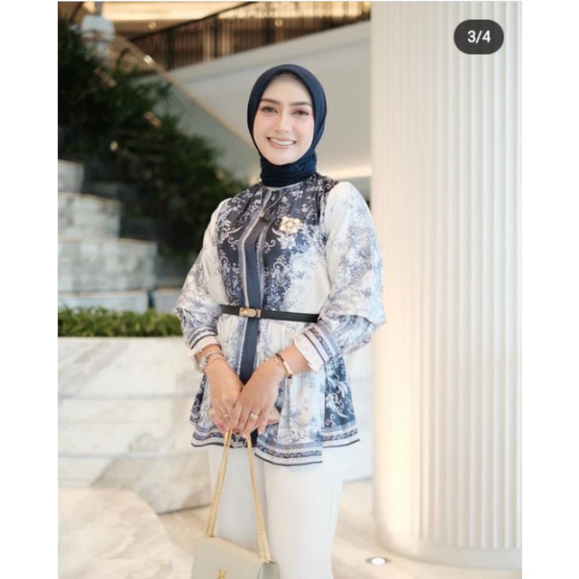 Tudejul Charm Blouse Ivory Preloved Tudejul charm Vanilla Hijab #tudejul #vanillahijab