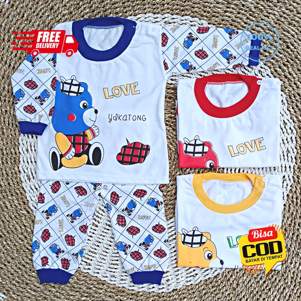 Setelan Baju Bayi Panjang 3 - 12 Bulan merk VIORI motif YAKATONG