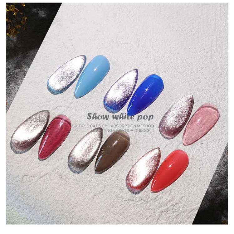 【 COD 】 Stick magnet Nail Art Efek Cat Eyes/Magnet Bulat/Stick Magnet Hitam/Magnet Silver Cat Eye Nail Art Tools