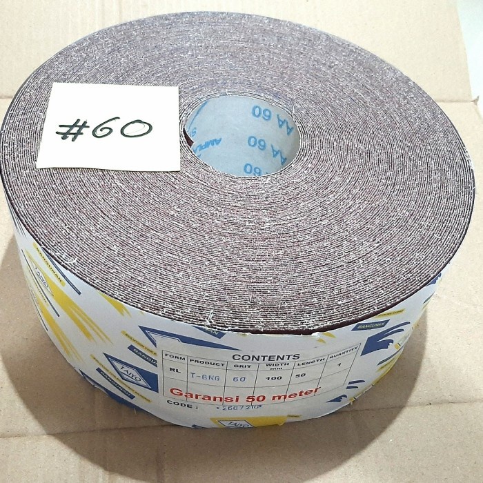 Amplas Amplas Roll Taiyo Bangunan Grit #60 / 1 Roll 50 Meter