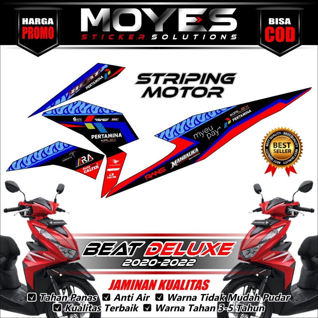 STRIPING LIST STIKER BEAT DELUXE MOTIF MANDALIKA RACING TEAM