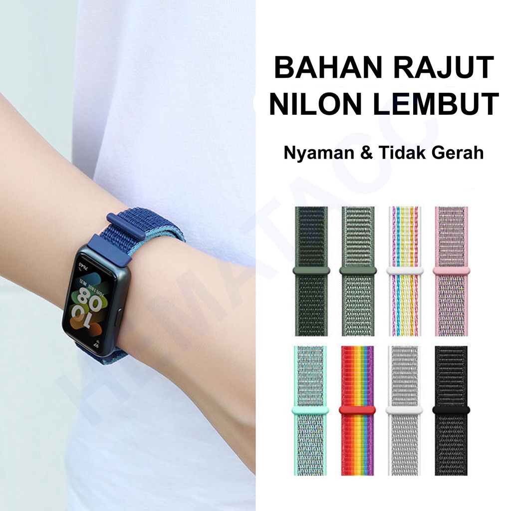 Strap Huawei Band 7 Nylon Tali Jam 16mm Nilon Quick Release Hematacc