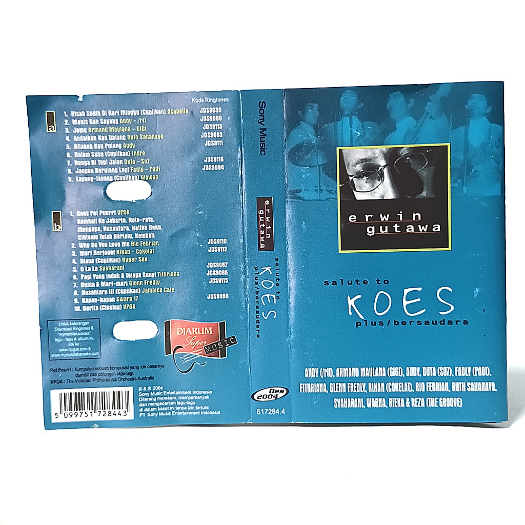 kaset tape Various Erwin Gutawa Salute To Koes Plus Bersaudara open sealed