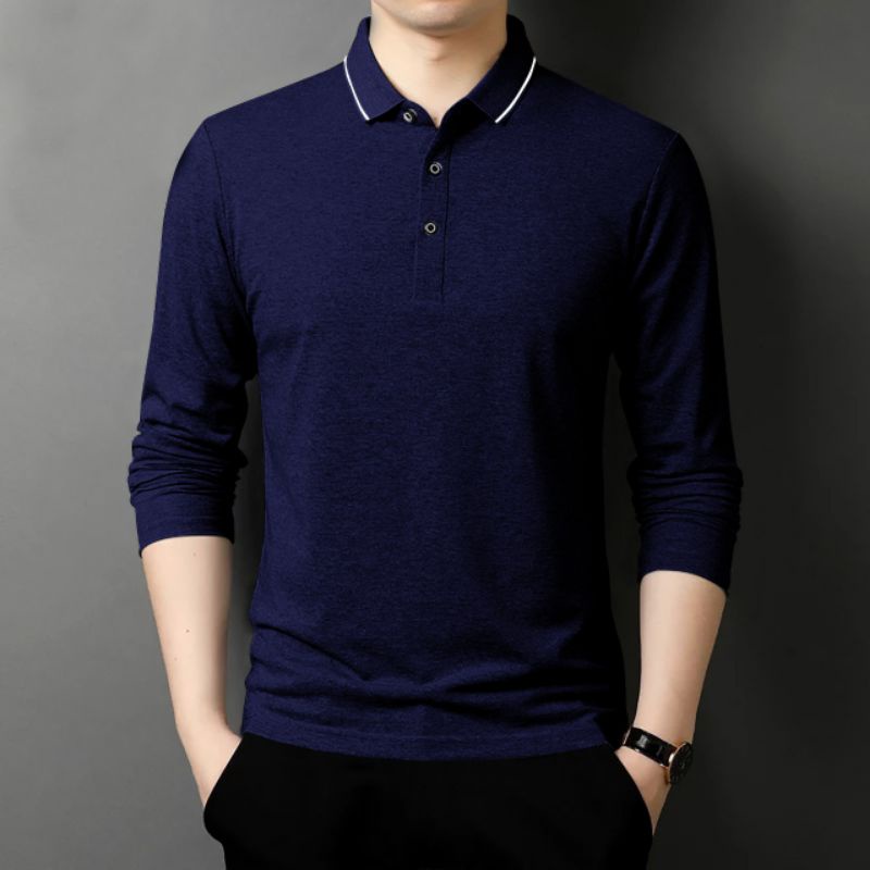 KAOS PRIA KERAH WANGKI ( FABIO ) BAJU KERAH WANGKY PRIA LENGAN PANJANG MODEL TERBARU
