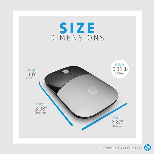 HP Z3700 Silver Wireless Optical Mouse Z 3700