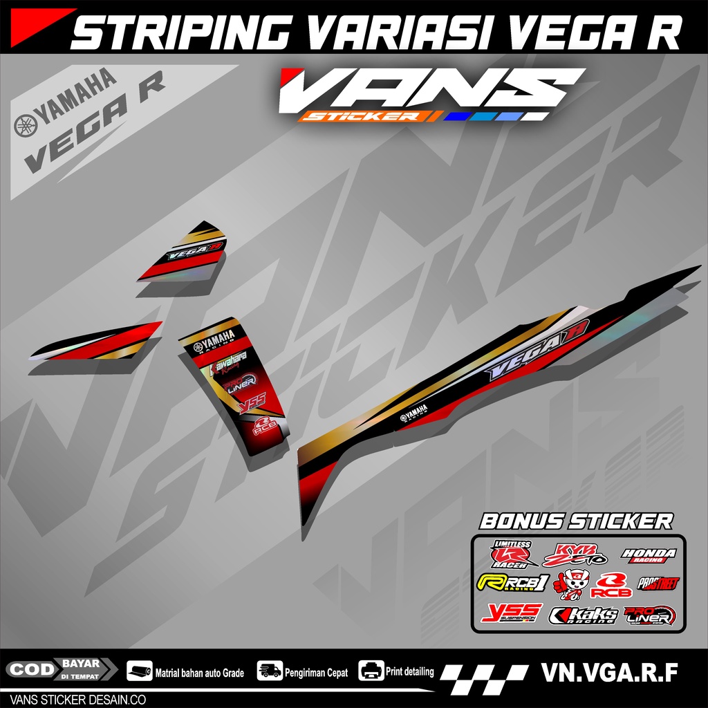 Striping motor vega  R new _ lis sticker variasi motor vega r new