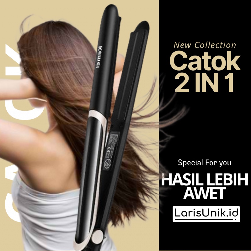 Catokan Infrared 2 In 1 Catokan Catokkan Carokan Cetokan Carokan Alat Pencatok Pelurus Pengeriting Pengriting Pengkriting Hair Styler Styling Straightener Salon Curler Curly Kerli Rambut Lurus Keramik Ion Otomatis Permanen Ori Original Bagus Permanen