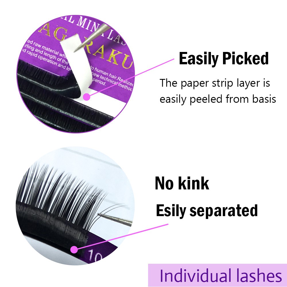 Nagaraku Natural Mink Lashes D Curl Single Eyelash Extensions Nagaraku Bulu Mata Nagaraku Eyelash Extension Premium Bulu Mata Eyelash