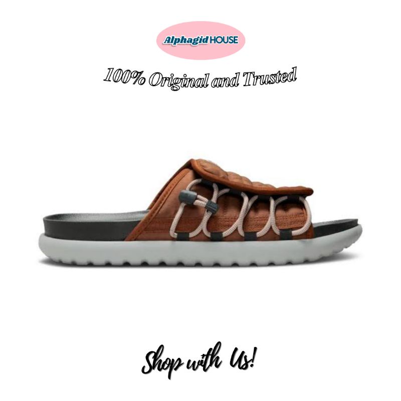 Nike Asuna Slide 2 Sandal Pecan Brown Black-100% Original Resmi