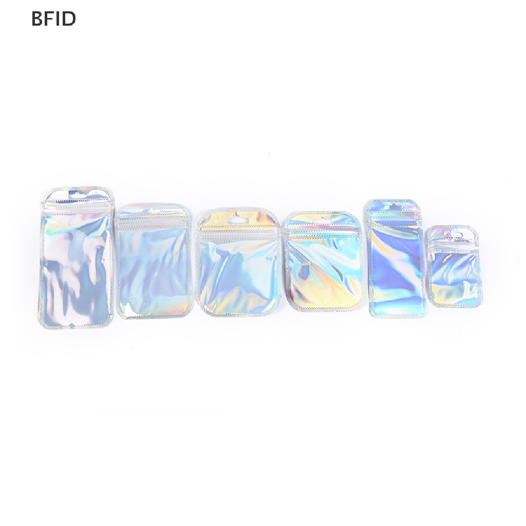 [BFID] 50pcs Laser Aluminium Foil Mylar Zip Lock Bags Reclosable Candy Pouch Packaging [ID]