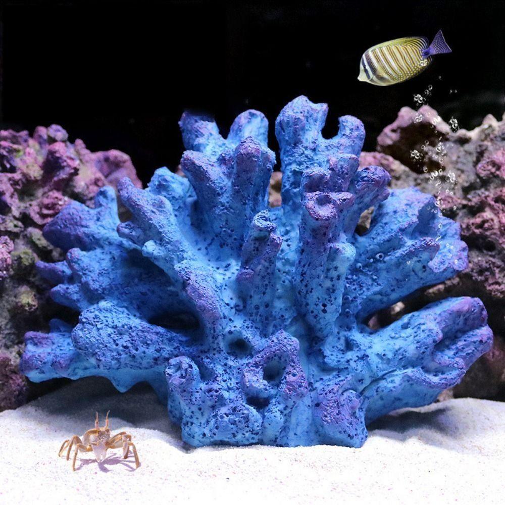 REBUY Rebuy Coral Reef Simulasi Palsu Untuk Tangki Ikan Dekorasi Resin Underwater Hias Tanaman Air