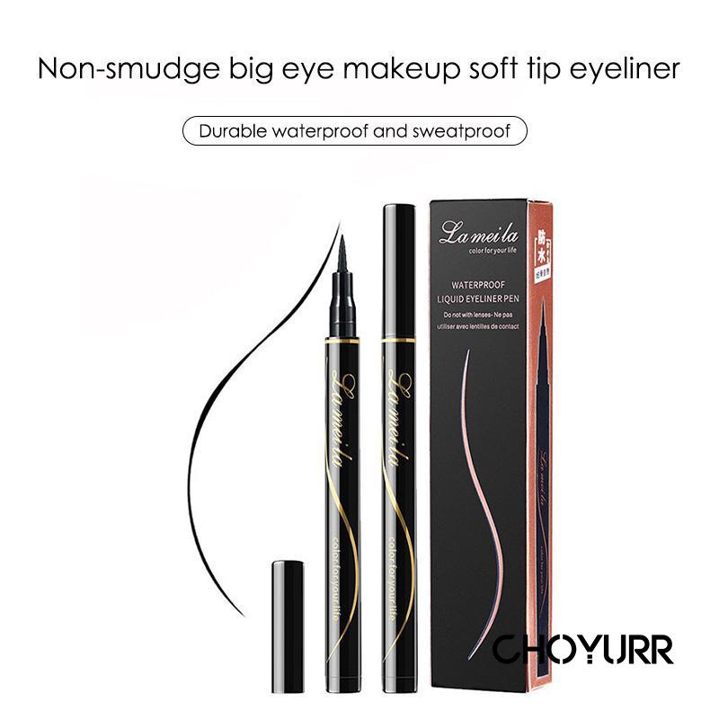 【COD】Eyeliner Lasting Sweatproof Waterproof Tahan Lama Riasan Mata Besar Pensil Eyeliner Kepala Lembut -CH