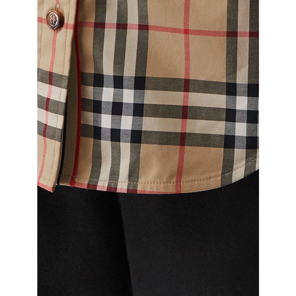 Brberry Women Vintage Check Button Down LS Shirt Archive Beige