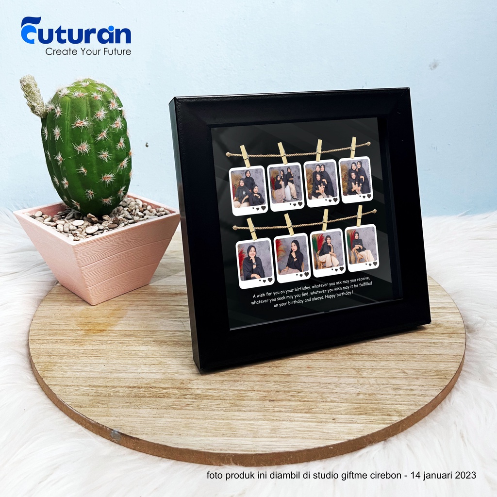 Gift Custom Bingkai Foto - Untuk Kado Ulang Tahun Cewek & Cowok - Kado Anniversary - Design Polaroid