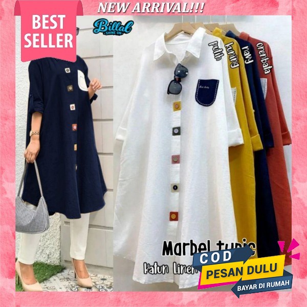 Tunik Kemeja Wanita Terbaru 2023 Kekinian Ori Brand Kamari Katun Armani Silk Premium / Tunik Kemeja 