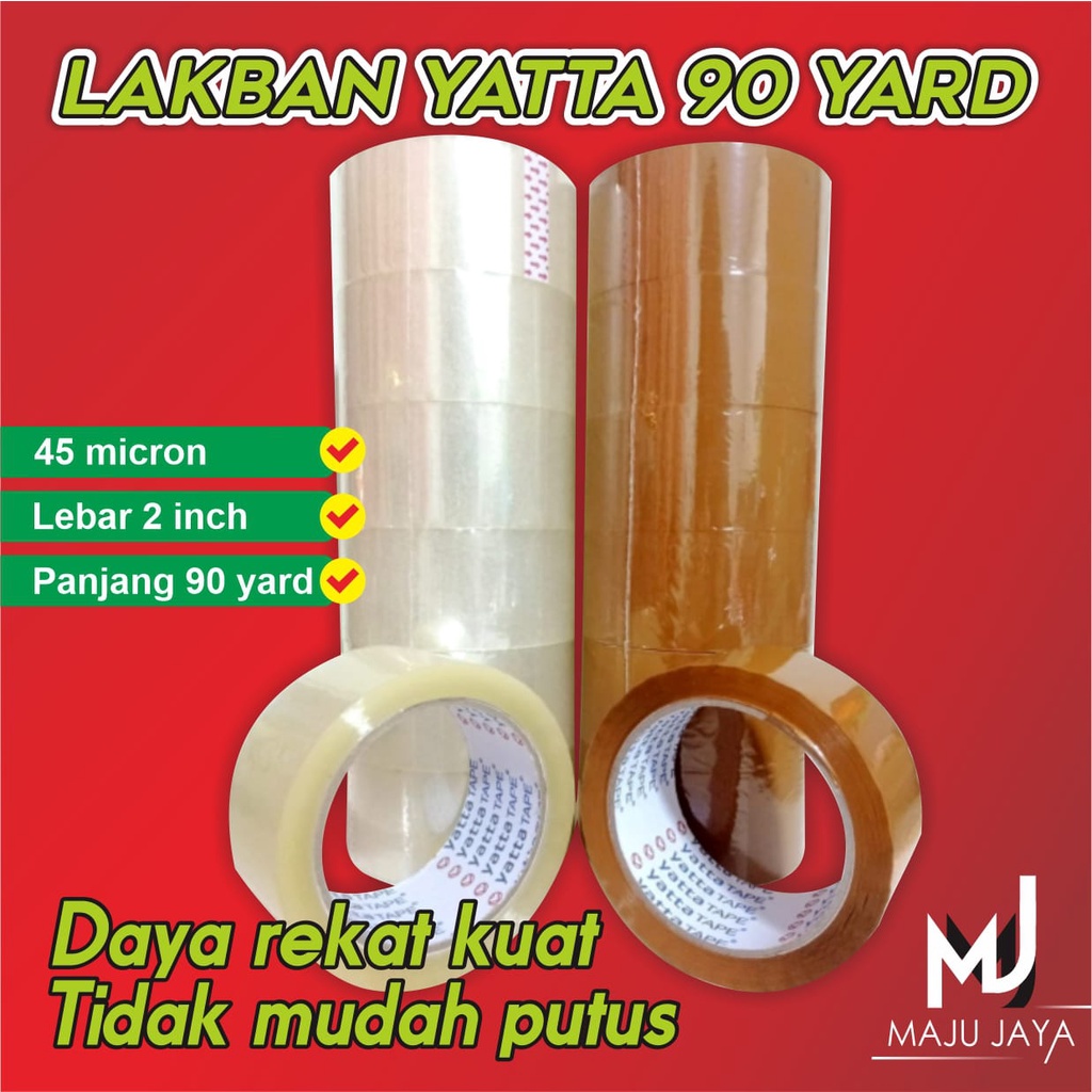 

Lakban Selotip Kardus Murah 48 MM 90 YARD Full Bening Coklat