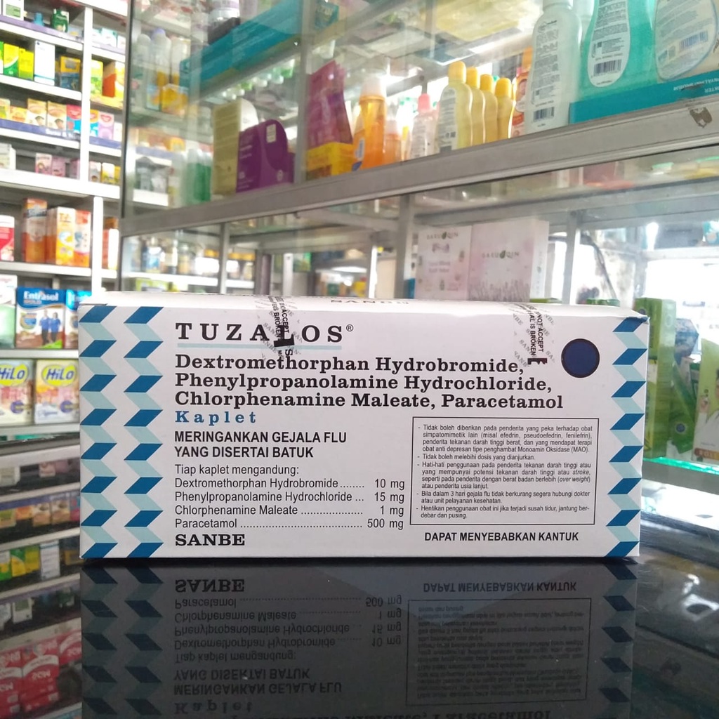 TUZALOS 1 STRIP @ 4 kaplet obat demam batuk pilek