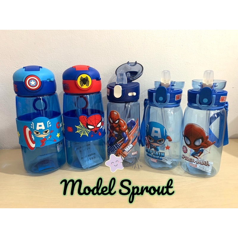 Botol Minum Sedot Spiderman Super Hero / Botol Minum Anak / Botol Minum spiderman captain