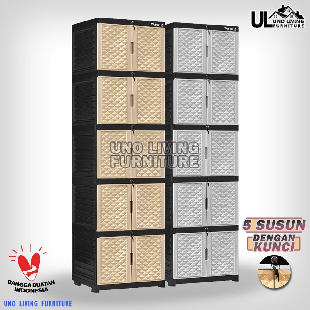 LEMARI PAKAIAN PLASTIK FULL KUNCI LEMARI TABITHA PENGUNCIAN TABITHA LEMARI PAKAIAN LEMARI PLASTIK