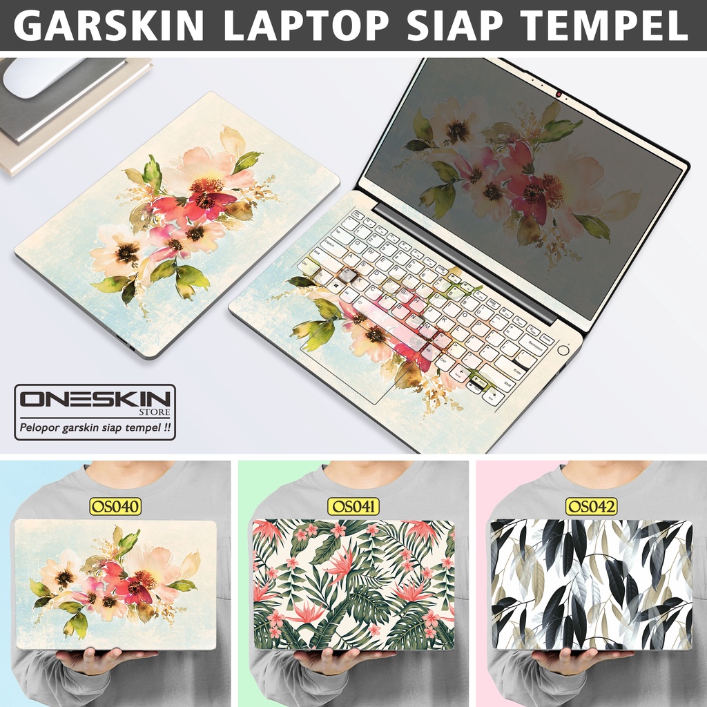 Garskin Sticker Laptop Protector Macbook Full Body Bottom Bezel Palmrest Skin Tropical Floral