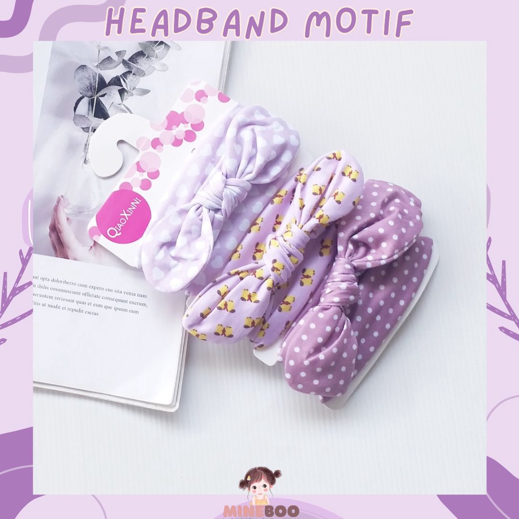 mineboo - Baby HEADBAND MOTIF 3 in 1 Bandana Bando Pita Bayi Anak