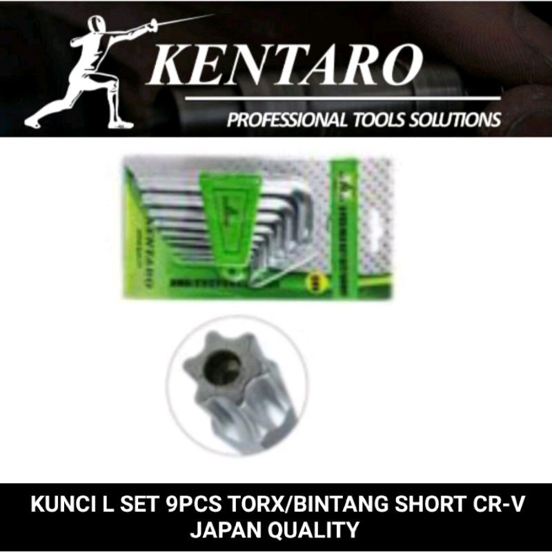 KUNCI L SET 9PCS BINTANG / TORX KENTARO JAPAN QUALITY