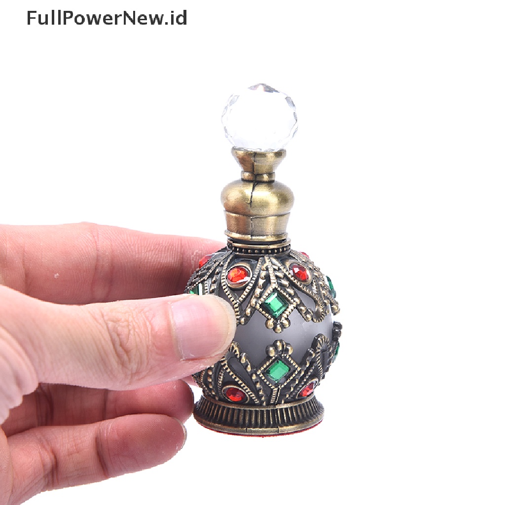 Power 1X Vintage Metal Bottle Arabian Style Botol Kosong Isi Ulang Wadah ID