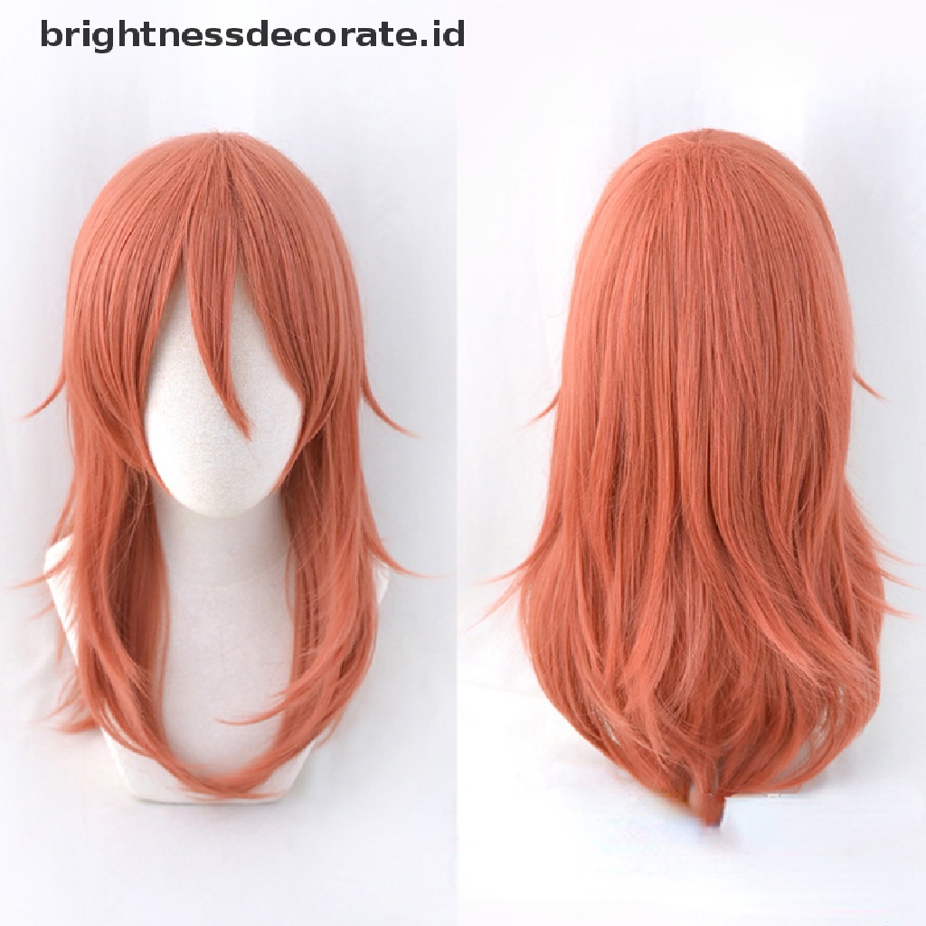 [Birth] Chain Man Cosplay Angel Devil Wig Panjang Natal Warna Orange Tua Wig Cosplay Anime Wig Tahan Panas Wig Sintetis [ID]