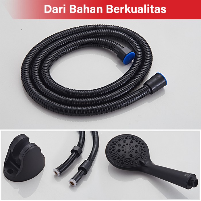 TERLARIS - Kepala Shower Mandi Set Hitam-1186 Shower Head - shower kamar mandi air kencang / Kran Shower Kamar Mandi / Hand Shower Set / kepala shower / shower mandi full set murah / shower / sower