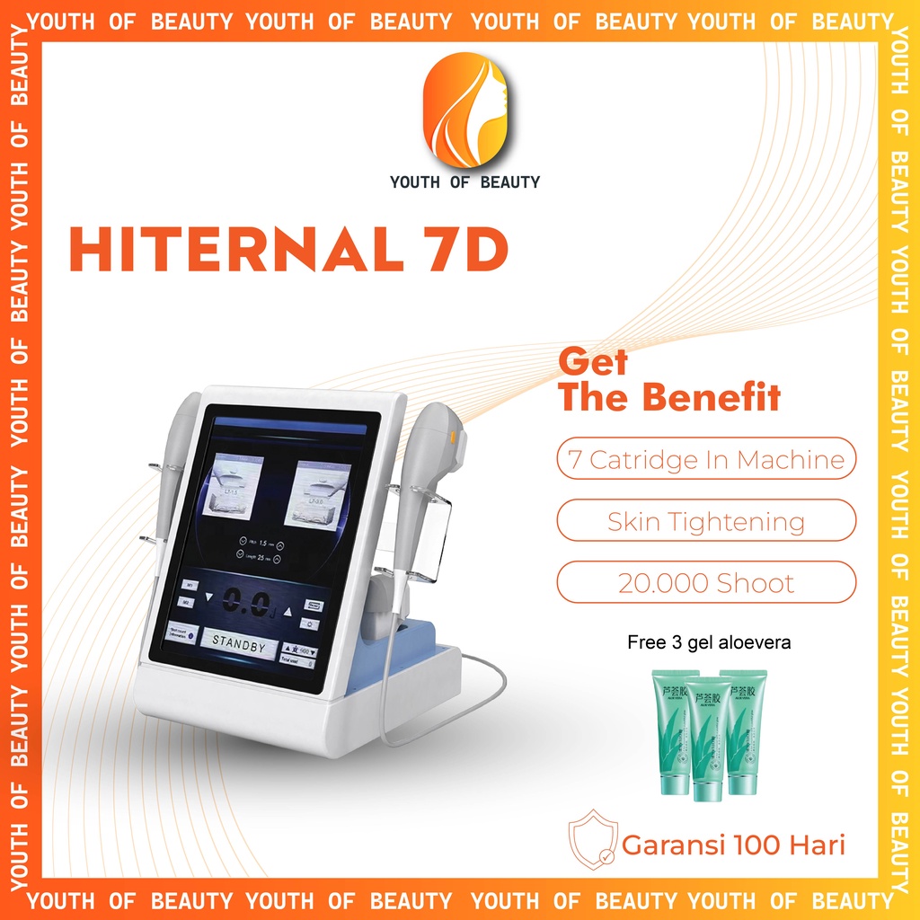 Alat Klinik Kecantikan Wanita Hifu 7D Hiternal Portable Meniruskan Wajah Double Chin Original Terbar