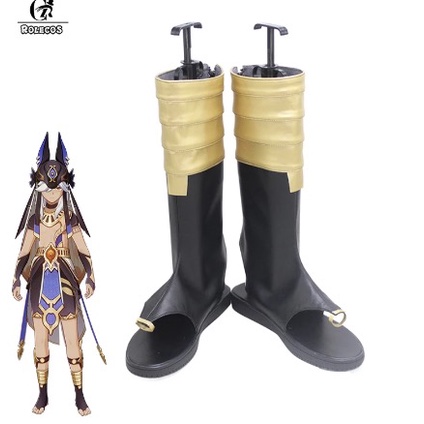 ROLECOS Game Genshin Impact Cyno Cosplay Shoes Genshin Cyno Shoes Halloween Men Cosplay Shoes