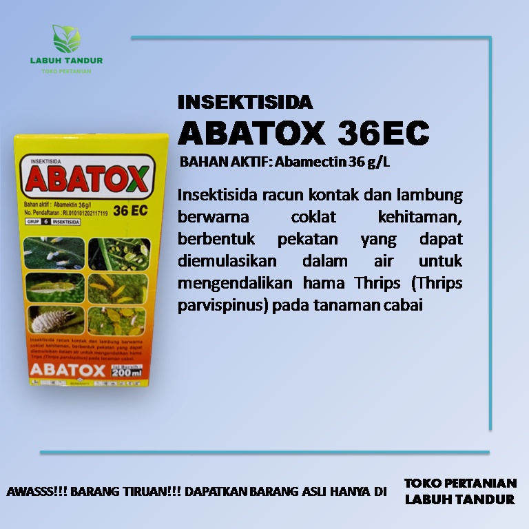 Insektisida ABATOX 36EC / Abamectin 36 g/L 200ml
