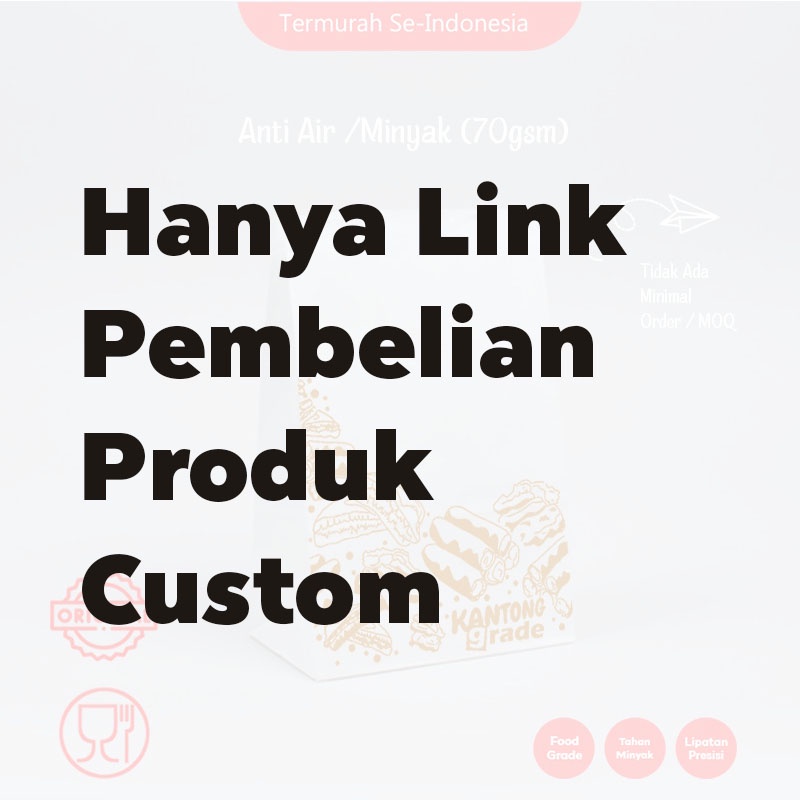 (Anti Minyak ) Kantong Kertas Makanan Motif Uk. (CUSTOM) / Bungkus Makanan Kantong Kantong Kertas Co
