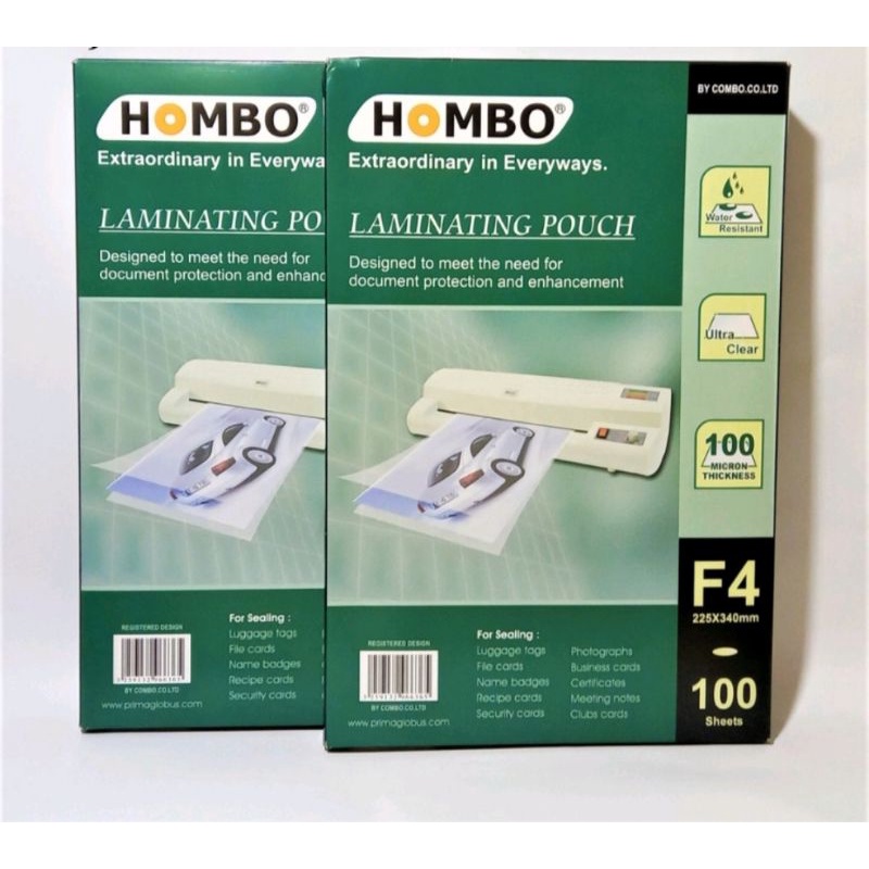

Plastik Laminating Film A4/F4 Hombo 100mikron Tebal