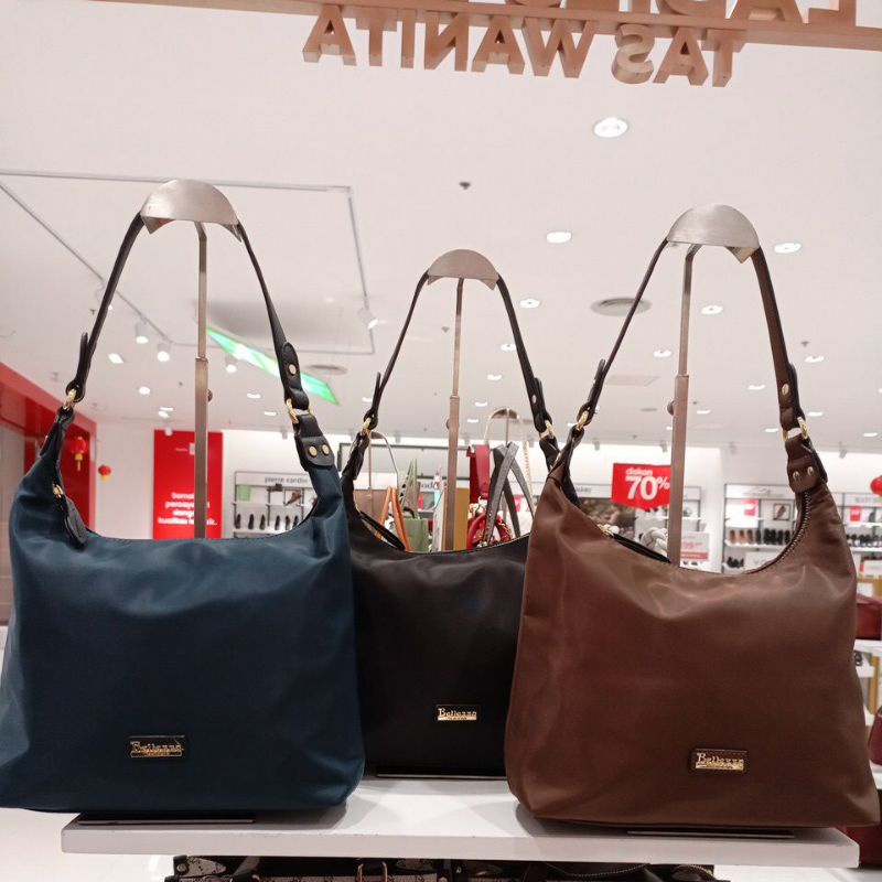 Hobo Shoulder Bag Parasut Bellezza Cz017 Original Counter Depstore Tas Wanita Selempang Nylon Ringan