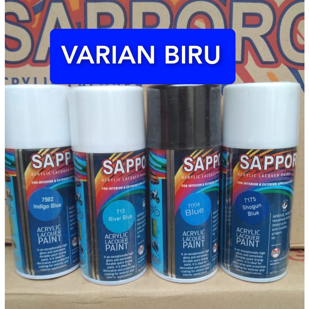 pilok pilox cat semprot Sapporo saporo 150ml varian biru muda biru tua biru langit biru 150ml