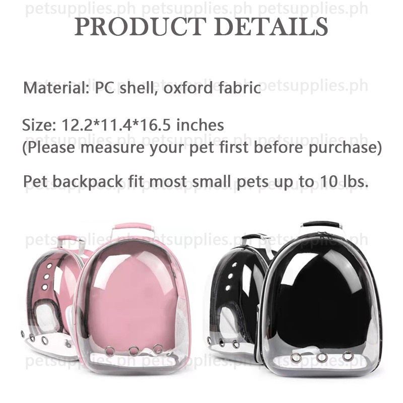 Tas Kucing/Tas Astronot Kucing Transparant Tas Ransel Travelling Hewan Tas Bepergian Hewan Peliharaan Anjing Pet Cargo Bag