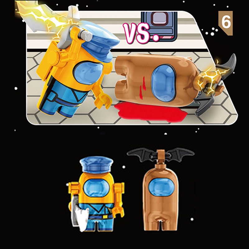 Among Us Kulit Baru Minifigures Kreatif Undercover Game DIY Anak Laki-Laki Perempuan Mainan Hadiah Mini Figure Blok Bangunan 16jenis