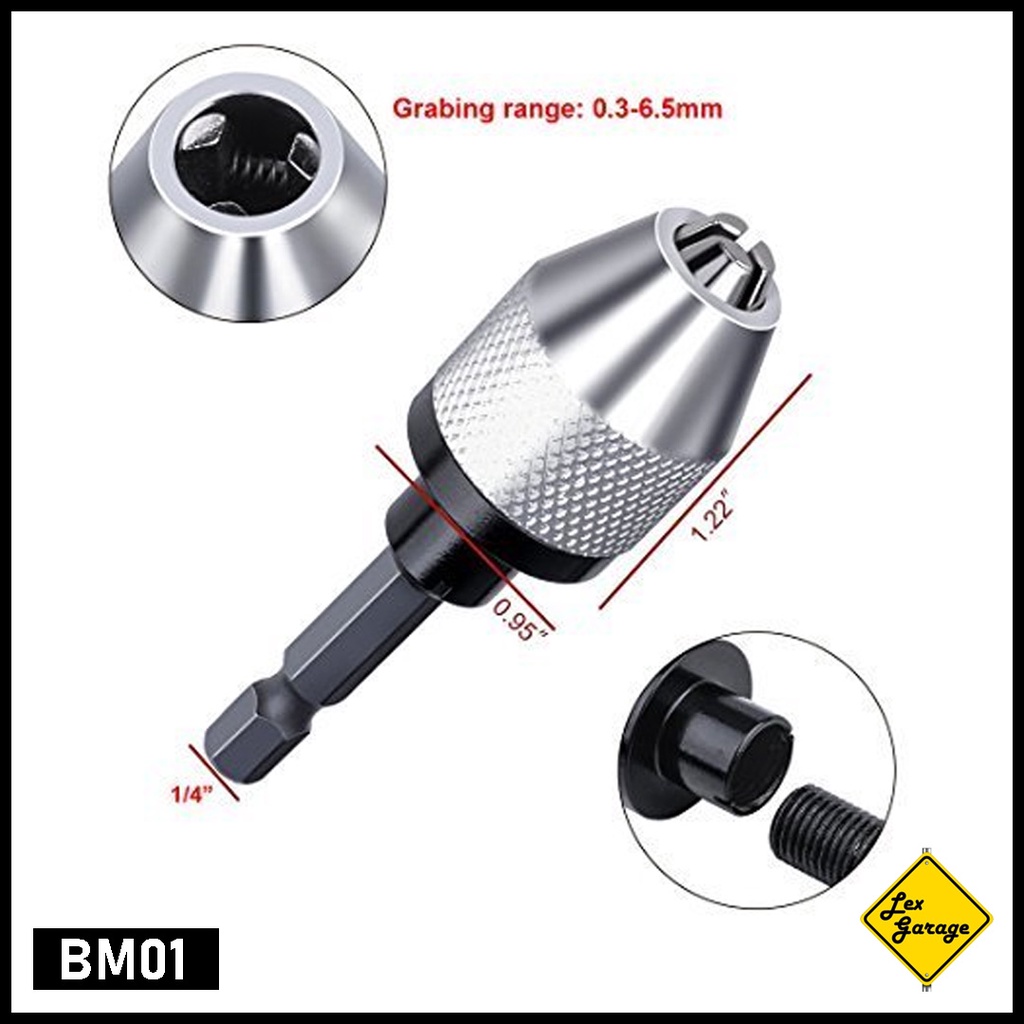 Kepala Bor Mini Drill Chuck Adapter Mata Bor Obeng Elektrik Cordless