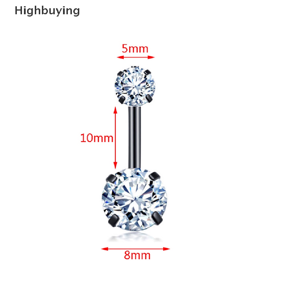 Hbid Heart Belly Button Ring Cincin Pusar Cincin Perut Stainless Steel Glory