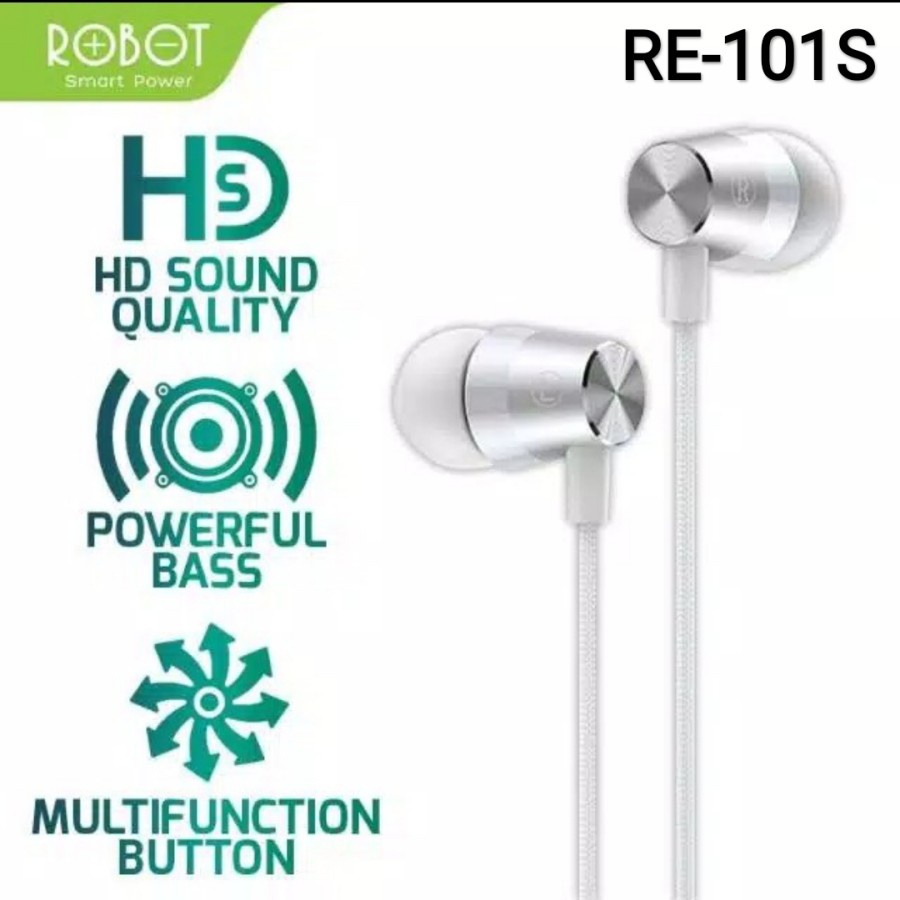 Robot RE101S Headset Earphone HD Quality with Mic - Robot RE 101S HF Original