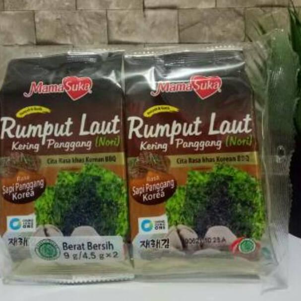 

Stok Banyak ￣ RUMPUT LAUT NORI SAPI PANGGANG BBQ MAMA SUKA (1 PACK isi 2 BUNGKUS) ☑