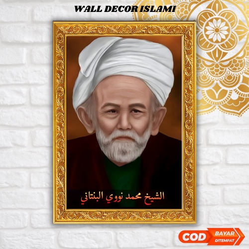 Syekh Nawawi Albantani - Poster kayu MDF 20x30cm - Wall decor - Hiasan dinding - Syafa Store Decor