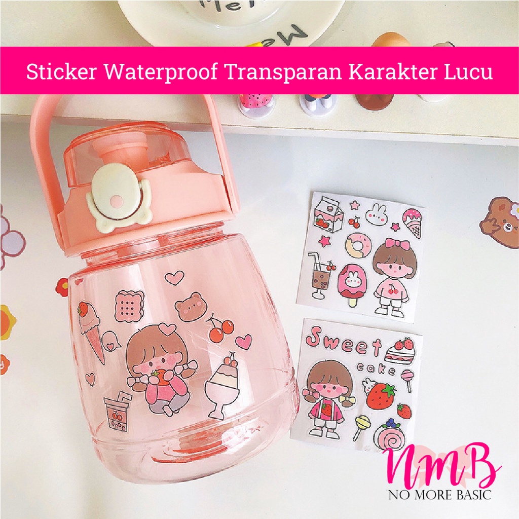 Sticker Waterproof Transparan Karakter Lucu Harga 1 Lembar