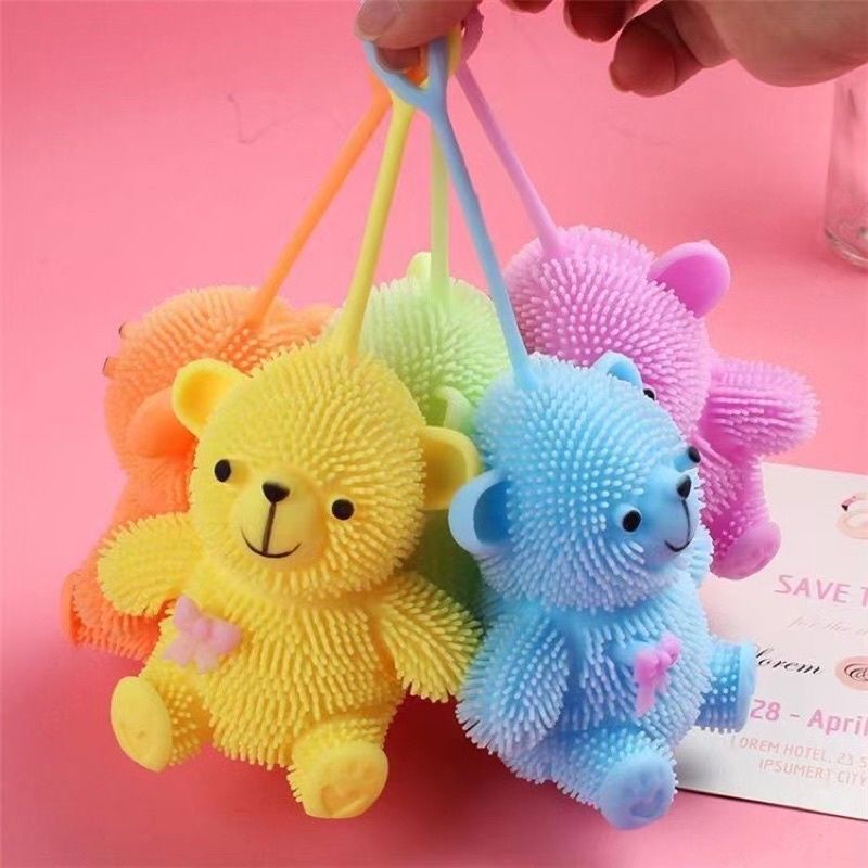 Mainan Yoyo Karet LED Toys Bear Lucu / Mainan Yoyo Bentuk Beruang