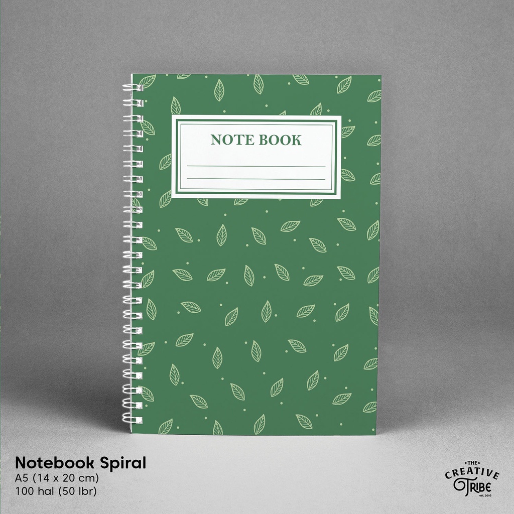 

Buku Catatan Spiral A5 Leaves Pattern - 100 Hal Notebook Notes Block note Souvenir Merchandise Gift Hadiah