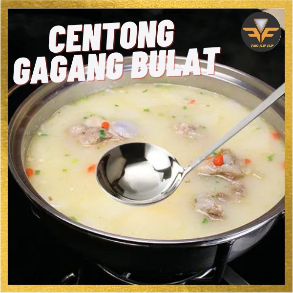 Centong Stainless Steel Gagang Bulat Centong Anti lengket Anti Karat Stainless Steel Centong Sup Kuah Masak TERMURAH TERLARIS