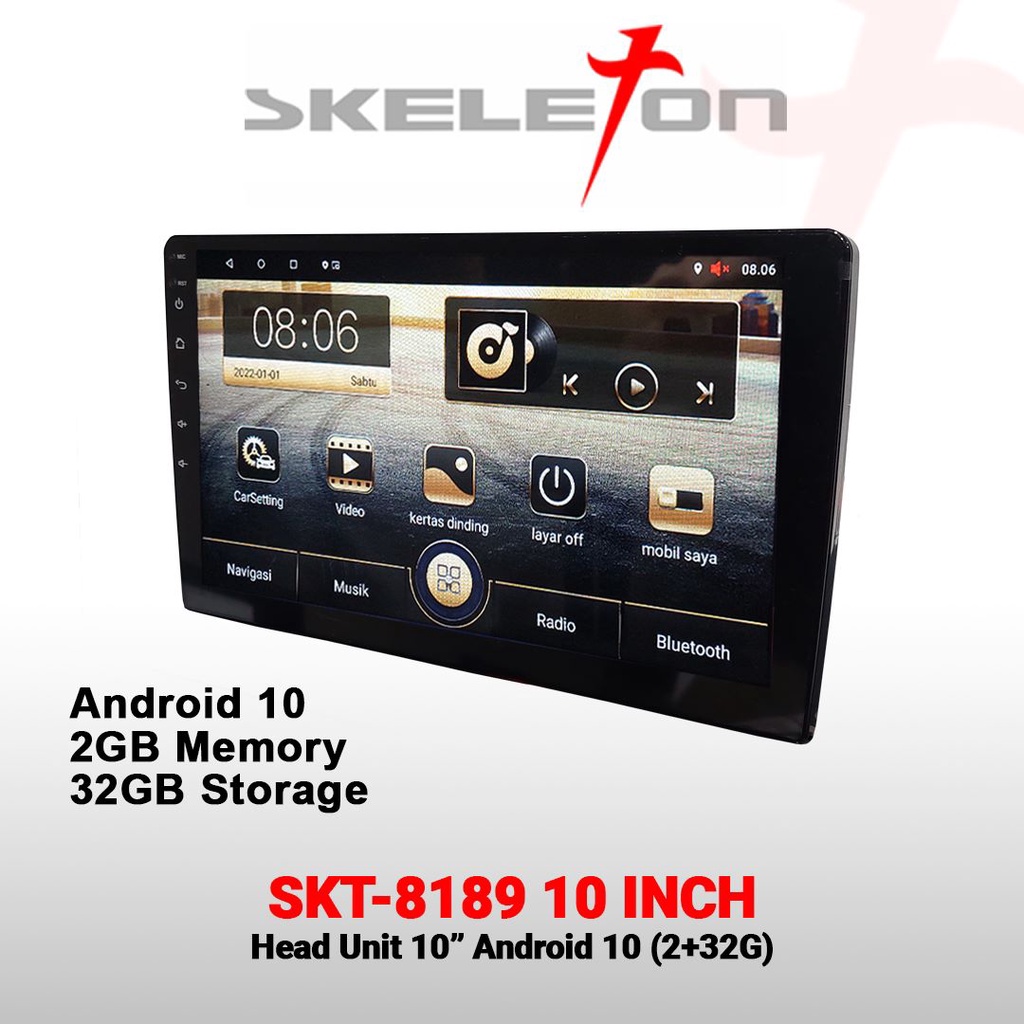 Voice Command 2+32GB Head Unit Android Car Play Skeleton Bluetooth Wifi