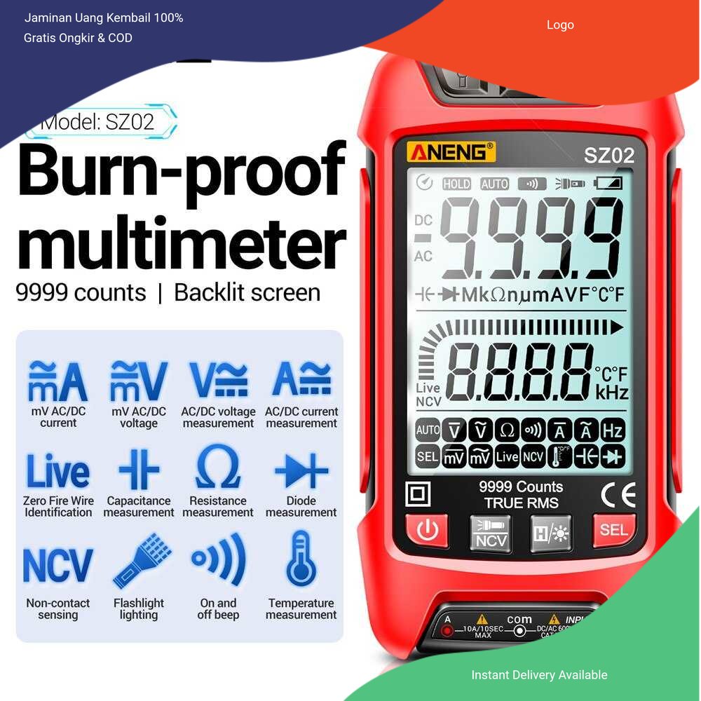 ANENG Digital Multimeter Multitester Voltage Tester Burn Proof - SZ02