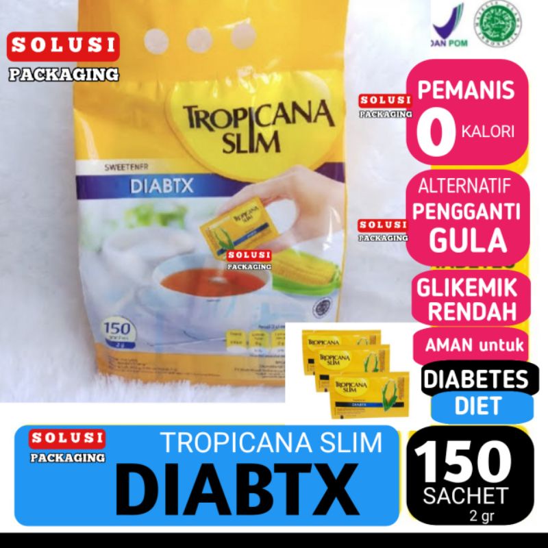 

TROPICANA SLIM DIABTX 150pc| gula 0 kalori diet diabet diabetes hotel cafe resto